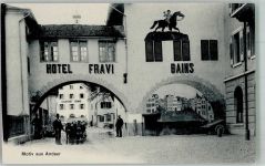 7440 Andeer Foto AK Feldpost Takt.Kurse 6. Div. Hotel Fravi Ochsenkarren Gasthaus Sonne