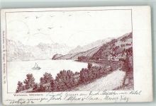 8874 Mühlehorn 1902 Radierung Wallensee sign. Ringger, R.