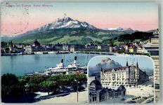 6000 Luzern Lucerne 1912 Foto AK Hotel Minerva Pilatus