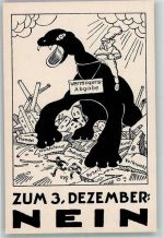 8000 Zürich Lithographie / Künstlerkarte Vermögensabgabe Nein Karrikatur