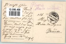 3210 Kerzers 1910 Foto AK Schulhaus Kirche Bahnpost Zug 1258 Marke bildseitig