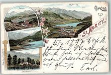 7500 St. Moritz 1897 Lithographie Gasthaus Meierei Hahnensee