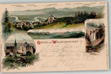 9428 Walzenhausen 1901 Lithographie Kirche Hotel Rheinburg Draht- Seilbahn
