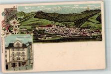 8840 Einsiedeln 1914 Lithographie Gasthaus zur Glocke