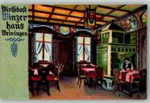 8104 Weiningen ZH 1941 Gebrauchsspuren Gasthaus Winzerhaus Künstlersteindruck