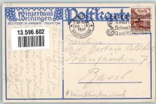 8104 Weiningen ZH 1941 Gebrauchsspuren Gasthaus Winzerhaus Künstlersteindruck