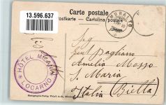 6600 Locarno 1910 Gebrauchsspuren Marktszene Pferdewagen Piazza grande