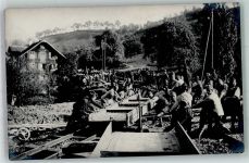 3919 Blatten Lötschen Foto AK Baustelle Eisenbahn