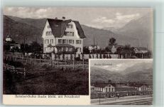 9470 Buchs SG 1922 Foto AK Bahnhof Gasthaus Buffet Hotel Bahnpost Zug 3325