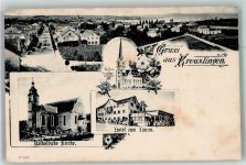 8280 Kreuzlingen Foto AK Hotel zum Löwen Kath. Kirche ref. Kirche