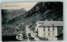 6487 Göschenen 1907 Foto AK Postkutsche Hotel Rheinquellen