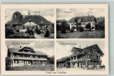 3510 Ursellen Foto AK Schloss Schulhaus Handlung Gasthaus Sternen