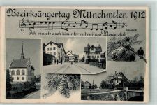 9542 Münchwilen TG Foto AK Bezirkssängertag 1912