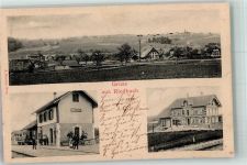 3000 Oberbottigen 1902 Foto AK Bahnhof Gruss aus Riedbach