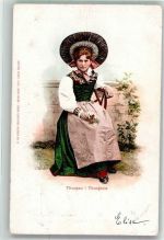 1902 Gebrauchsspuren Frau Edition Burgy Serie Costumes Suisse No. 12