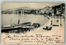 1820 Montreux 1899 Foto AK Dampfer Anlegestelle