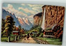 3822 Lauterbrunnen Lithographie / Künstlerkarte