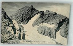 Säntis 1911 Foto AK Gasthaus Oberservatorium