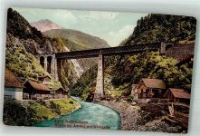 6474 Amsteg 1911 Foto AK Brücke Gotthardbahn