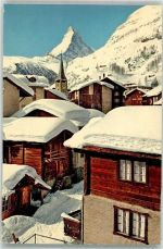 3920 Zermatt 1963 Winter Matterhorn Straßenansicht