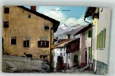 7503 Samedan Samaden 1914 Foto AK Ziege Pferdewagen Gasse