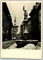 3000 Bern Berne Winter Denkmal Schützenbrunnen Markt- Gasse