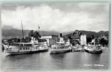 6000 Luzern Lucerne Foto AK Hafen Schifflände