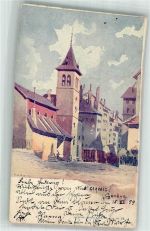 1200 Genève Genf 1899 Lithographie / Künstlerkarte