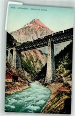 6474 Amsteg Foto AK Eisenbahn Gotthardbahn Viadukt