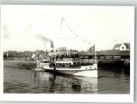 Romanshorn Bodenseedampfer S/S Rhein Bahnhof Eisenbahn Binnenschiff 1966 Foto AK
