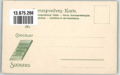 Klagenfurt 01.Bez.:Innere Stadt Wappen v. Kärnthen Tracht Jäger Suchard Schokolade 1899 Lithographie / Mondschein