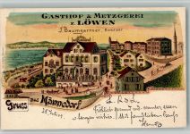 5300 Turgi 1904 BOAKC Bahnhof Gasthaus Diana Schule Lithographie