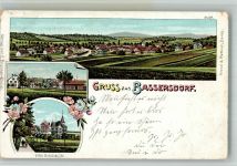 8197 Rafz 1903 BOAKC Gasthaus zum Kreuz Fabrik Schule Bahnhof Lithographie