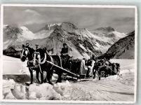 7050 Arosa 1953 Winter Schlitten- Partie am Arlenwald