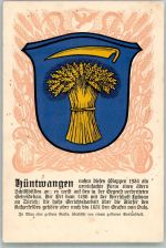 8194 Hüntwangen 1937 Lithographie Wappen