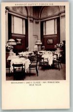 8000 Zürich Foto AK Gasthaus I. und II. Classe Neue Halle Bahnhof- Buffet