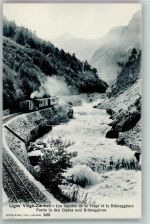 3930 Visp Viège Foto AK Eisenbahn Viege-Zermatt Partie in den Gipfen und Brünegghorn