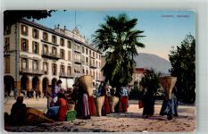 6600 Locarno Foto AK Marktszene Tracht