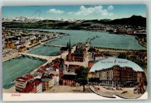 8000 Zürich Foto AK Hotel National Zürichsee Brücken