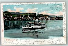 Wädenswil Dampfschiff Waedenwil Binnenschiff 1901 Foto AK