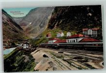 6487 Göschenen Foto AK Eisenbahn Bahnhof