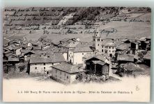 1946 Bourg-St-Pierre 1921 Foto AK Kirche Hotel du Dejeuner de Napoleon