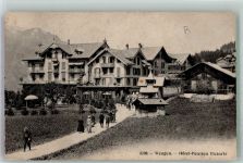 3823 Wengen Foto AK Hotel Pension Victoria