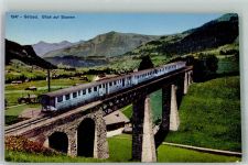 3780 Gstaad Foto AK Eisenbahn Blick auf Saanen