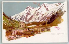 7603 Vicosoprano Gebrauchsspuren Winter - Lithographie