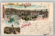 8000 Zürich 1897 Gebrauchsspuren Landesmuseum Lithographie