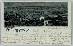 1400 Yverdon-les-Bains 1900 Gebrauchsspuren Lithographie beschnitten