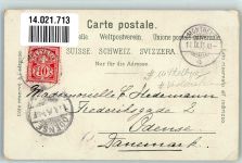 Chillon Chateau 1895 Gebrauchsspuren Eisenbahn Lithographie Vorläufer Mittelbug