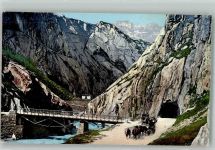 Andermatt Urnerloch Brücke Postkutsche Schweiz