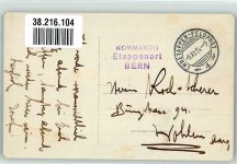 Bern Berne Kommando Etappenort Endetappen-Feldpost 4 Militär Schweiz 1914